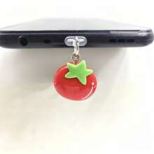 1pc Tomato Pendant Phone Dust Plug - Multicolor - View 6
