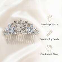Bridal Hair Comb Wedding Accessory Alloy Rhinestone Hair Comb Party Headpiece - Silver - View 4