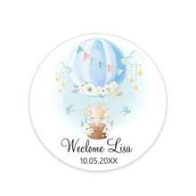 UNICCUT Custom Bear Stickers Welcome Baby Hot Air Balloon Animals Birthday Party Round Sticker Labels Baby Shower Cute Stickers - Multicolor - View 16