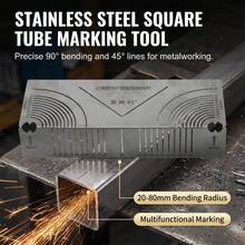 90 Degree Multi-Function Square Tube Bending Arc Ruler, Engineering Plastic Marking Tool For Metal Woodworking DIY And Industrial Fabrication - Silver - View 5