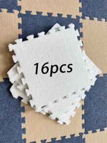 16-Piece Household Solid Color Splicing Mat, Decorative Bedroom Puzzle, Thickened Foam Floor Carpet Mat, Plush, Customizable Solid Color Splicing Mat.Bedrooms, Living Rooms, Cloakrooms, Rental Home Decoration, Front Adhesive Decoration, Bedside Adhesive, Sticker, Fabric Patch, Floor Protection, Mattress, Holiday Decoration - Multi-color - View 11