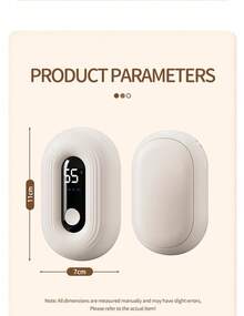 OBOVAY 1 cái máy sưởi tay mini cầm tay mùa đông, máy sưởi tay điện tử sạc lại được, màn hình hiển thị kỹ thuật số, 3 mức nhiệt độ điều chỉnh, sạc USB, 1200mAh, quà tặng Ngày Valentine - Gói đơn - Xem 11
