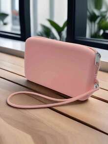 1pc Silicone Makeup Bag, Waterproof Washable Cosmetic Storage Bag With Zipper And Hanging Rope, Large Capacity Travel Organizer, Can Store Cosmetics, Keys, Cards And Earphones, Portable Desktop Storage Bag, Small Handbag, Women's Gift, Christmas Gift. - Multicolor - View 5
