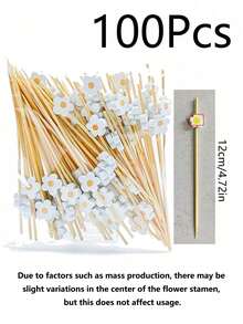 White Daisy Decorative Picks, Suitable For Fruit, Dessert, Snack And Cocktail Decoration, Ideal For Home Daily Use (Hygienic Tableware) And Party (Dessert Table, Cocktail Party) - Multicolor - View 13