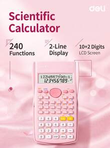 DELI D82MS Scientific Calculator, 240 Functions, Exam Calculator, Learning Supplies, Dual-Line LCD Display, Step-By-Step Visible, Long-Lasting Battery Life, Essential For Student Exams And Learning - Multicolor - View 2