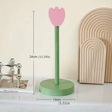 Wooden Flower Tissue Holder, No-Drill Freestanding Toilet Paper Dispenser, Top-Loading, Rustic Style Bathroom And Kitchen Paper Roll Storage Rack, Suitable For New Home - Multicolor - View 11