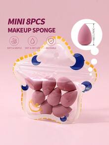 8Pcs Mini Makeup Sponge Set,For Concealer,Foundation, Cream Blending,Reusable Skin‑Friendly Makeup Tools For Makeup Beginners - Multicolor - View 4
