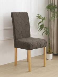 Beige Style Chair Covers Dining Chair. Simple Plant Print. For Hotels And Home Use - Coffee Brown - View 9