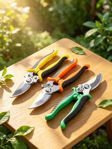 1pc Curved Garden Branch Shears Stainless Steel Blade Anti-Slip Handle With Blade Sharpener And Protective Cover Spring Loaded Safety Lock For Grafting Vine Tree Pruning (Each Includes 1 Blade Sharpener + 1 Rubber Cover + 1 Card Packaging) - A - View 6