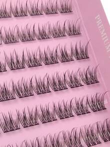 Hinarin 120 Pcs C Curl Cluster Lashes Kit 10-12mm Natural-Looking Soft Reusable Fake Eyelashes Wispy Clear Band Magan Lashes Extensions Kit With Tweezers And Glue Suitable For Daily Wear, Wedding, Party, Festivals - Black - View 5