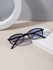 1 PC Men Rectangle Fashion Glasses, Solid Design Durable PC Black Frame Classic Square Glasses For Travel, Driving And Daily Outdoor Activities - Multicolor - View 4