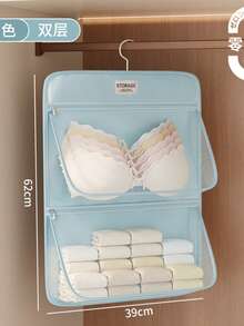 1pc Mesh 1/2/3-Layer Hanging Travel Toiletry Bag, Large Capacity, Front Zippered Pocket, Unisex, Mesh Storage Hanging Bag, Underwear Organizer Bag, Home Wardrobe Layered Breathable And Visible Storage Bag. - Multicolor - View 12