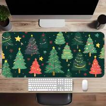 1pc Christmas Cartoon Pattern Mouse Pad, Large Size Desk Mat With Non-Slip Rubber Base, Smooth Surface Suitable For Gaming And Office, Multi-Functional Holiday Computer Accessory - Cartoon Christmas Tree - View 3