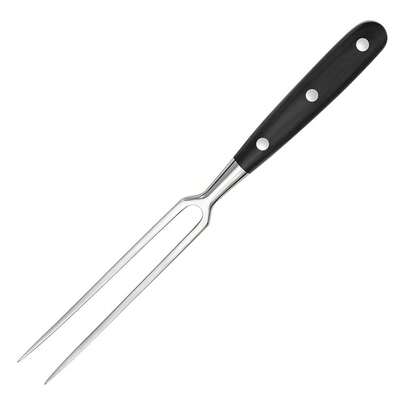 Heavy-Duty Stainless Steel Carving Fork With Black Wood-Sheathed Handle – Ideal For Turkey, Beef, Ham, BBQ, Grilling & Roasting