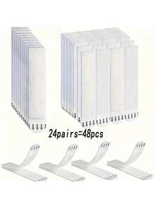 60pcs High Strength Polyamide Hanging Strips, Drill-Free Damage-Free Double-Sided Wall Hooks, Can Hang Photo Frames And Posters On Glass And More Surfaces, Suitable For Ramadan, Christmas, Halloween, Valentine's Day, Birthday Decoration, Applicable To Living Room Bedroom [48/36/12/6pcs] - Multiple Styles - View 14