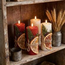 Handmade Pure Beeswax Rolled Candles 3.5x10cm Pure Beeswax Rolled Candles Perfect Gift And Home Decor Beeswax Candle 100% Pure Beeswax Handmade Rolled Candles Cozy Home Gift - Set-a - View 6