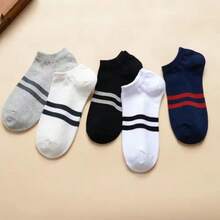 Random 10/20/30 Pairs Men's Assorted Printed Short Socks, 20 Pairs Random Combination Set, Daily Wear, Easy To Change, Multiple Colors Available - Multicolor - View 8