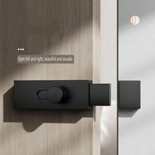 Kunci Pintu Paduan Aluminium untuk Pintu Kamar, Pintu Lemari Kamar Mandi, Sekrup Kunci untuk Pemasangan Tetap - hitam - View 5