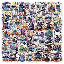 Disney 52pcs Stitch Halloween Cartoon Stickers Waterproof Decorative Stickers For Laptop Phone Water Cup Skateboard Stickers Kids Gift - Multicolor - View 4