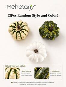 MEHELANY 12/6/3pcs Realistic Foam Mini Pumpkins, Lifelike Autumn Harvest Pumpkin Decor, Suitable For Front Porch Decoration, Halloween Gothic Style Tabletop Arrangement, Thanksgiving Table Centerpiece, Tiered Tray Bowl Filler And DIY Wreath Craft Materials - Multicolor - View 6