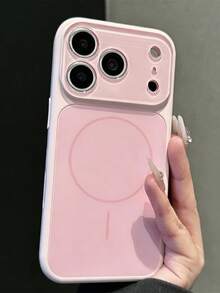 Luxury Liquid Silicone Candy Color Phone Case, Full Camera Protection & Matte Ultra-Thin Back Shell, Solid Color Soft Thin Shockproof Protective Case, Compatible With IPhone 18 17 Pro Max, 17 Pro, 17, 16, 14, 13 Pro Max - Pink - View 2