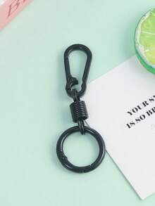 40pcs/10pcs/5pcs Black Rotating Spring Hook Key Rings, Metal Lobster Clasp Keychain Rings, Suitable For DIY Handmade Crafts, Can Be Used As Lanyard Clips, For Bags And Keys, Durable Keychain Accessories, Gift For Handmade Enthusiasts - Multicolor - View 3
