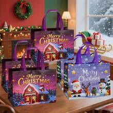1/4 Pack Extra Large Christmas Gift Bags With Handles - Suitable For Christmas, Gift Wrapping, Non-Woven Fabric Gift Bags, Storage Bags, Shopping Bags, Christmas Essential Bags | Reusable - A - View 4