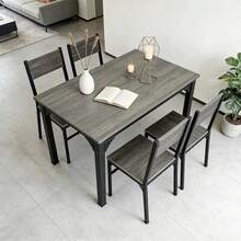 Conjunto De Mesa Y Sillas De Estilo Moderno,incluye 4 Sillas - Gris - Ver 6