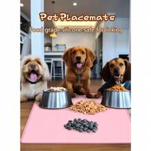 1pc Silicone Pet Feeding Mat, Rectangular Waterproof, Non-Slip, Easy To Clean And Durable, Suitable For Daily Pet Feeding - Multicolor - View 8