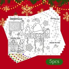 5pcs Christmas Coloring Mats Large Painting Coloring Doodle Cards Holiday Gift - Christmas - View 7
