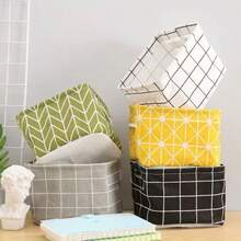 Foldable Mesh Fabric Storage Basket Organizer Box For Bathroom Bedroom Sundries Toys Cosmetics With Handles (Note: Texture, Color, Line Of The Handle Part Are Random) - Multicolor - View 7