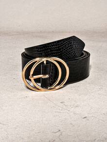1pc Simple Fashion Versatile Women's Belt - Black - View 1