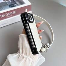 1pc Boys Girls Phone Case, Popular Fashion High-End Minimalist Design Crocodile Texture Hinge Same Style Hand Strap, Compatible With Apple Protective Case, Folding Phone Case, Lightweight, Shockproof, Anti-Slip, Smart Phone Case, Compatible With IPhone Ultra - Multicolor - View 9
