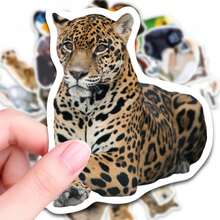 50pcs Watercolor Animal Mixed Stickers, Suitable For Laptop, Water Bottle, Luggage, Helmet, Notebook And Other DIY Creative Toys - Multicolor - View 8