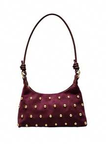 BAILEE A Stylish, Avant-Garde, Solid-Colored Shoulder Bag With Stud Embellishments And A Knotted Strap Design.Great For Fashion Outfits And As A Gift Option. - Multicolor - View 13