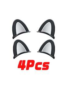 2/4pcs Cute Cat Ear Car Blind Spot Mirror, High Definition Wide Angle Convex Rearview Safety Mirror, Universal Car Accessory, Suitable For Women Girls SUV Sedan - A - View 5