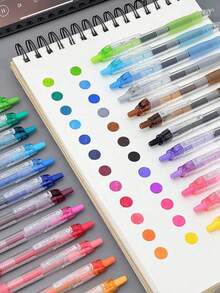 Colorful Gel Pens, Classic Colored Writing Pens, Colored Pencils, Can Be Used For Drawing And Marking, Signature Pens, Sketching Pens And Journaling Pens, Office And Student Pens, Suitable For Office, Meetings, Study Notes, Highlighting, Back To School Stationery - A - View 3