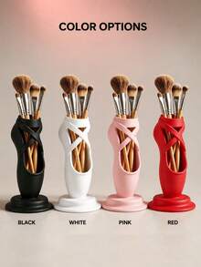 Ballet Shoe Shaped Makeup Brush Holder, Combines Pen Holder And Makeup Brush Storage Function, Multi-Functional Multi-Purpose Storage Box, Room Home Decor, Modern Desktop Decoration, Suitable For Dance Studio, Bedroom And Vanity, Perfect Gift For Ballet Dancers And Dance Enthusiasts - Multicolor - View 4