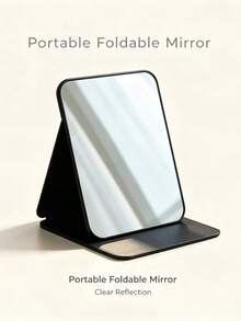 1pc Foldable Portable Makeup Mirror, Adjustable Standing Desktop Vanity Mirror, Elegant Design, Suitable For Daily Use, Student Dorms And Travel, Space-Saving And Sturdy Structure, With Stand Portable Folding Makeup Mirror - Multicolor - View 6