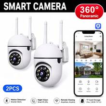 2 buah Kamera Keamanan Rumah WiFi Nirkabel Full HD 1080P, PTZ Pan Tilt Zoom, Penglihatan Malam Berwarna, Mendukung Audio Dua Arah dan Deteksi Gerakan, Kompatibel dengan Smartphone, Ditenagai USB, Cocok untuk Keamanan Rumah, Pengoperasian Cerdas Jarak Jauh melalui Aplikasi untuk Melihat Secara Real-Time, Penyimpanan Kartu TF, Penyimpanan Cloud - Putih - View 13