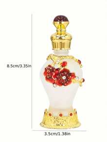 8 ML New Retro Middle Eastern-Style Romantic Plum-Colored Enamel Bottle, Decorative Beauty Container, Glass Rod Applicator Dropper, Portable For Travel/Personal Care, Aromatherapy/Perfume/Essential Oil Refill Bottle, Holiday Gift [Empty Bottle] - View 4