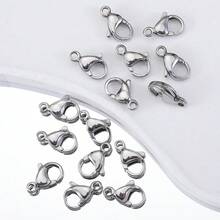 20Pcs Stainless Steel Lobster Clasp, Secure Connector For Bracelet Necklace Chain DIY Jewelry Making Accessories - Stainless Steel Lobster Clasp - View 1