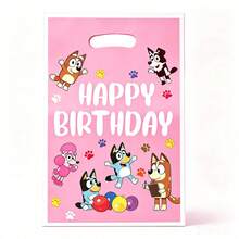 Bluey 10pcs Heeler & Bingo Theme Party Favor Bags, Birthday Party Decorations. Vibrant Colors, Lively And Fun Pattern Design. Suitable For Fans, Party Favors, Gift Packaging, Scene Decoration And Birthday Parties. - Multi-color - View 4