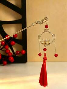 1pc Pearl Tassel Lantern Hair Pin Vintage Chinese Style Bun Hair Accessory Exquisite Hair Decoration Suitable For Festival Party Outfit Matching - Multicolor - View 14