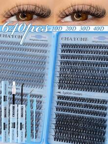 576/592/640pcs Of SD Curly Eyelashes,Popular In Europe And America,With High-Capacity False Eyelashes;Natural And Soft False Eyelashes,Suitable For Homemade Eye Makeup And Beauty;Durable And Thick False Eyelashes,Suitable For Halloween And Christmas - Multicolor - View 17