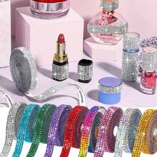 Self-Adhesive Crystal Rhinestone Inlaid Tape, Suitable For Handmade DIY Decoration Ribbon - H-Fresh Blue - View 8