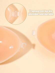 Tone Adhesive Bra, Front Closure Design, Durable Reusable Strapless Silicone Bra, Secure Fit, Suitable For All-Day Wear, Parties, Weddings And Outdoor Activities - Apricot - View 6