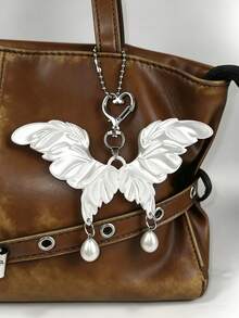 Angel Wing Pearl Bag Charm Keychain, Aesthetic Y2K Butterfly Wing Pendant Accessory For Handbag Backpack Decoration - Multicolor - View 6