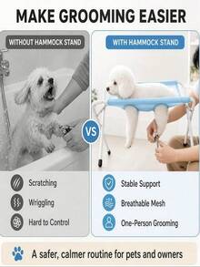 1pc Pet Grooming Bath Rack, Mesh Bathing Platform, Foldable Metal Structure With Quick-Dry Surface And Strap, Suitable For Pet Cleaning, Care, Travel Grooming, Foldable Metal Structure With Quick-Dry Surface And Strap For Pet Cleaning And Care - 60cm X 30cm - View 6