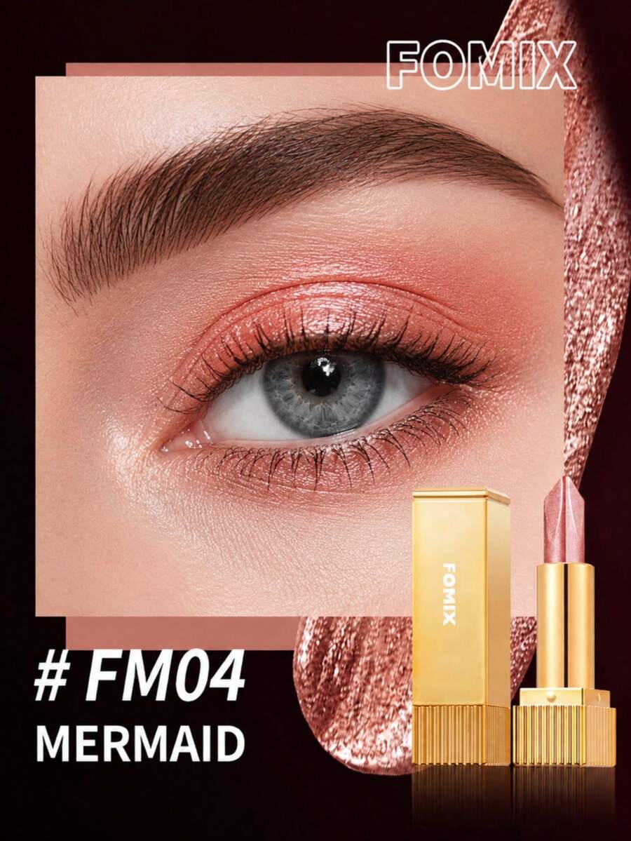 FOMIX 雙色眼影棒 珍珠閃亮高顯色眼妝筆 一筆雙色漸層 柔滑易暈染配方 快速上妝 持久眼影 初學者適用 適合日常妝容與派對 - 人魚姬 - 查看 1